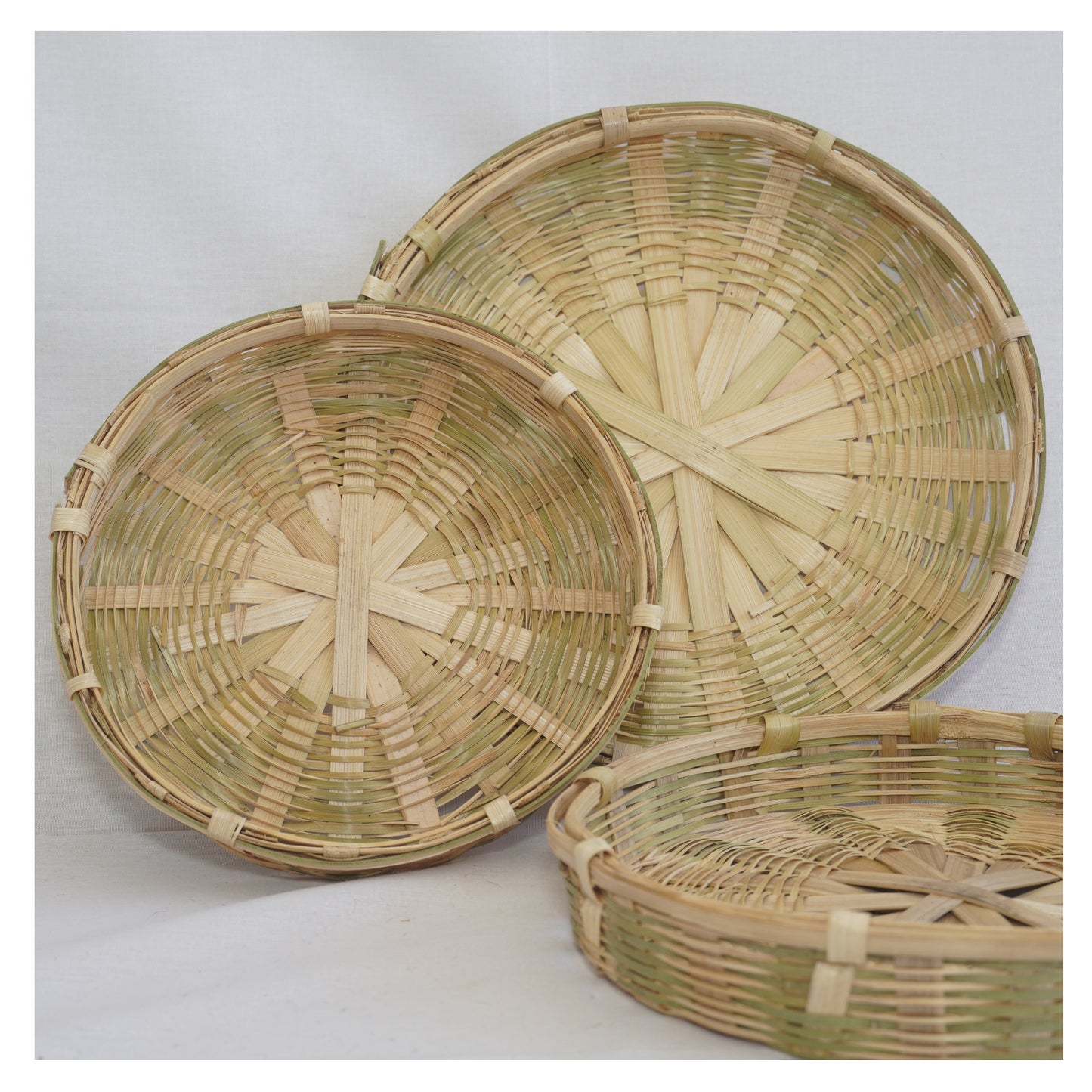 Wall Decor Bamboo Plate (Set of 6, Design 1)