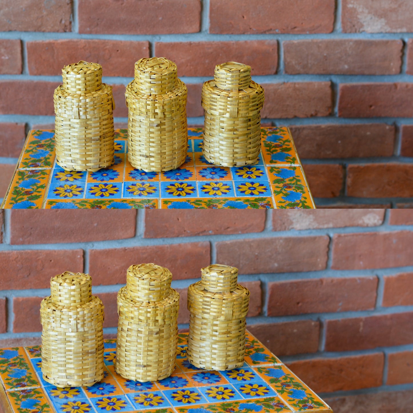 Handcrafted Storage Jar with Lid (Pack of 6, 400 ML Capacity)