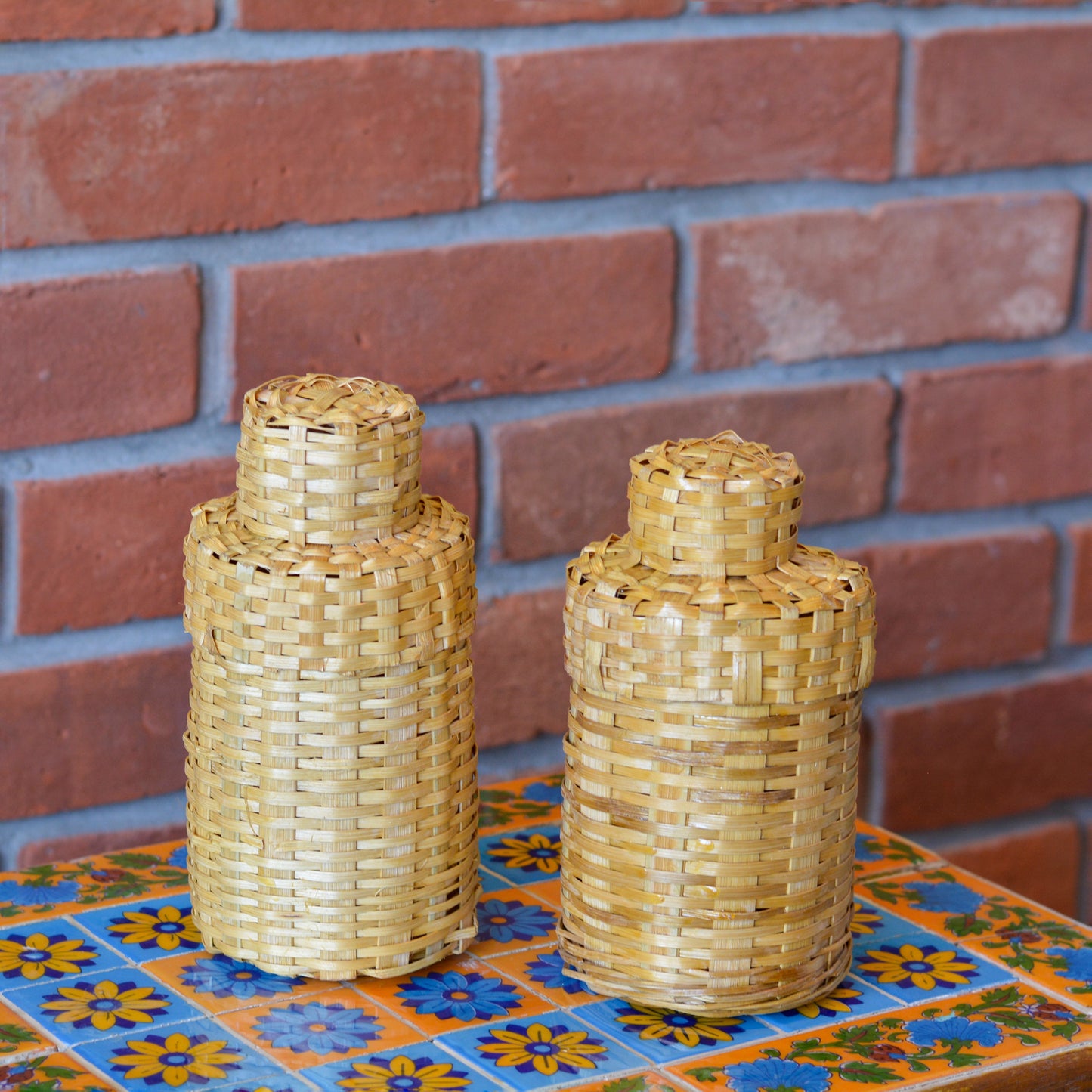 Handcrafted Storage Jar with Lid (Pack of 2, 600 ML Capacity)