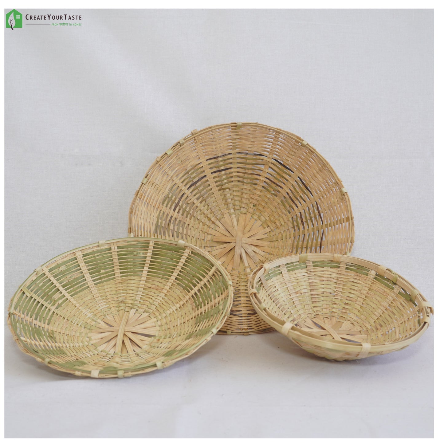 Bamboo Basket Wall Decor (Set of 6)