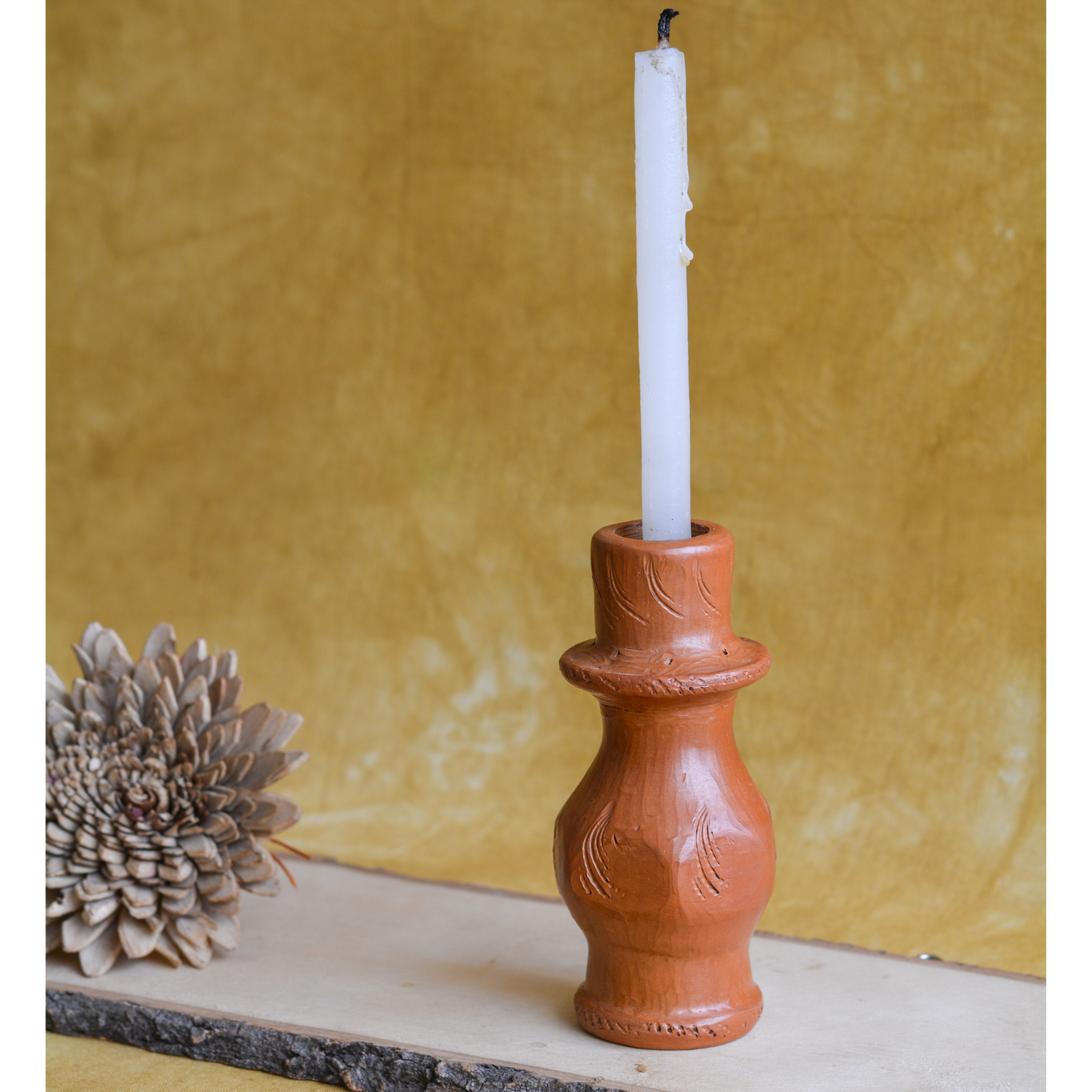 Terracotta Candle Holder (Design 2)