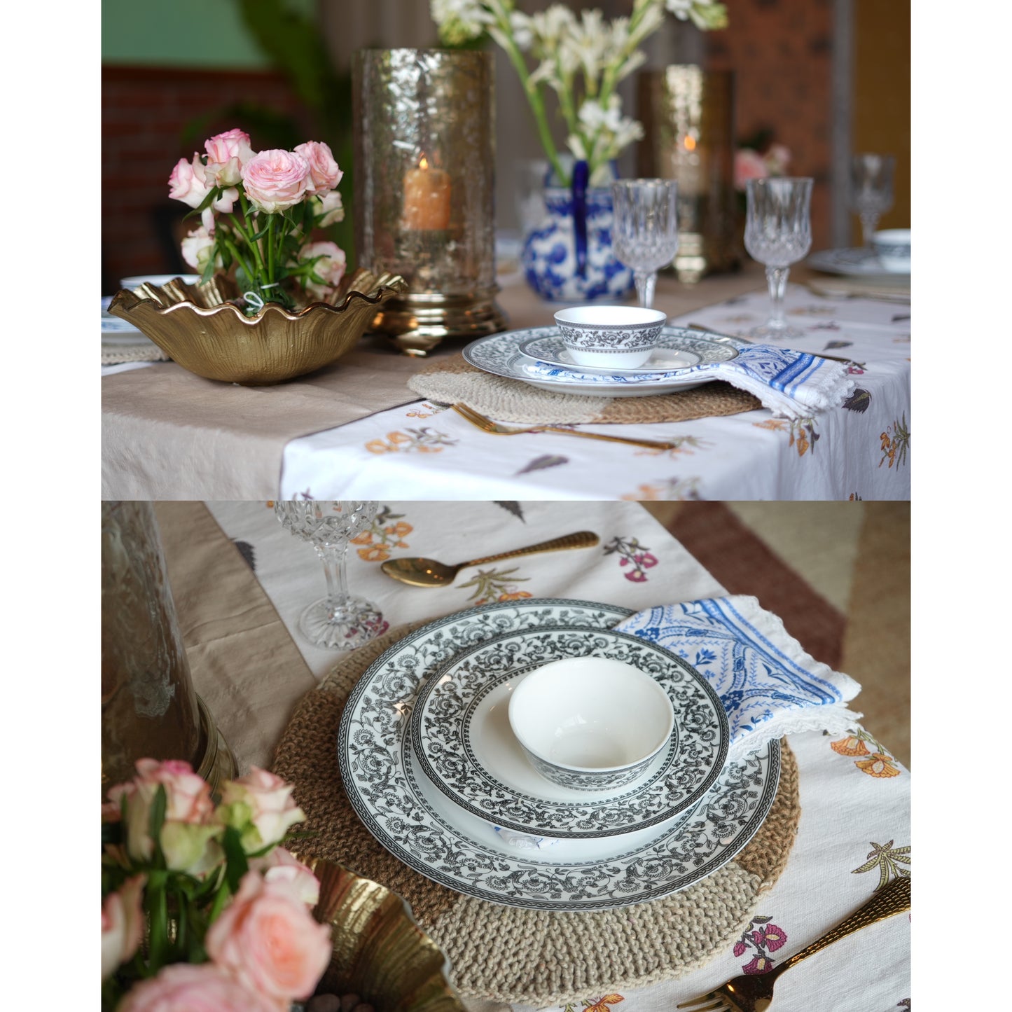 Round Jute-Cotton Thread Placemat ( Large, Pack of 2 )