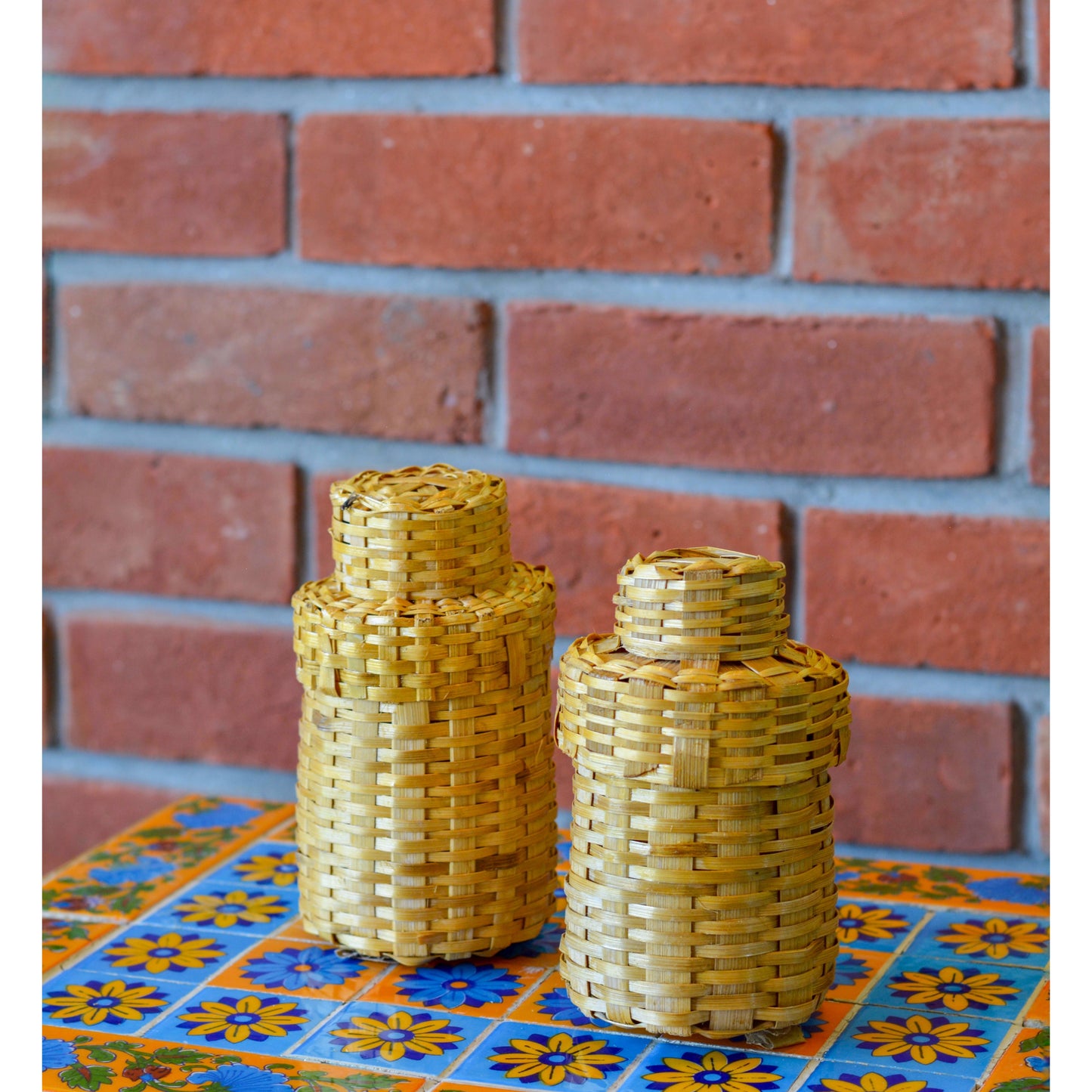 Handcrafted Storage Jar with Lid (Pack of 2, 400 ML Capacity)