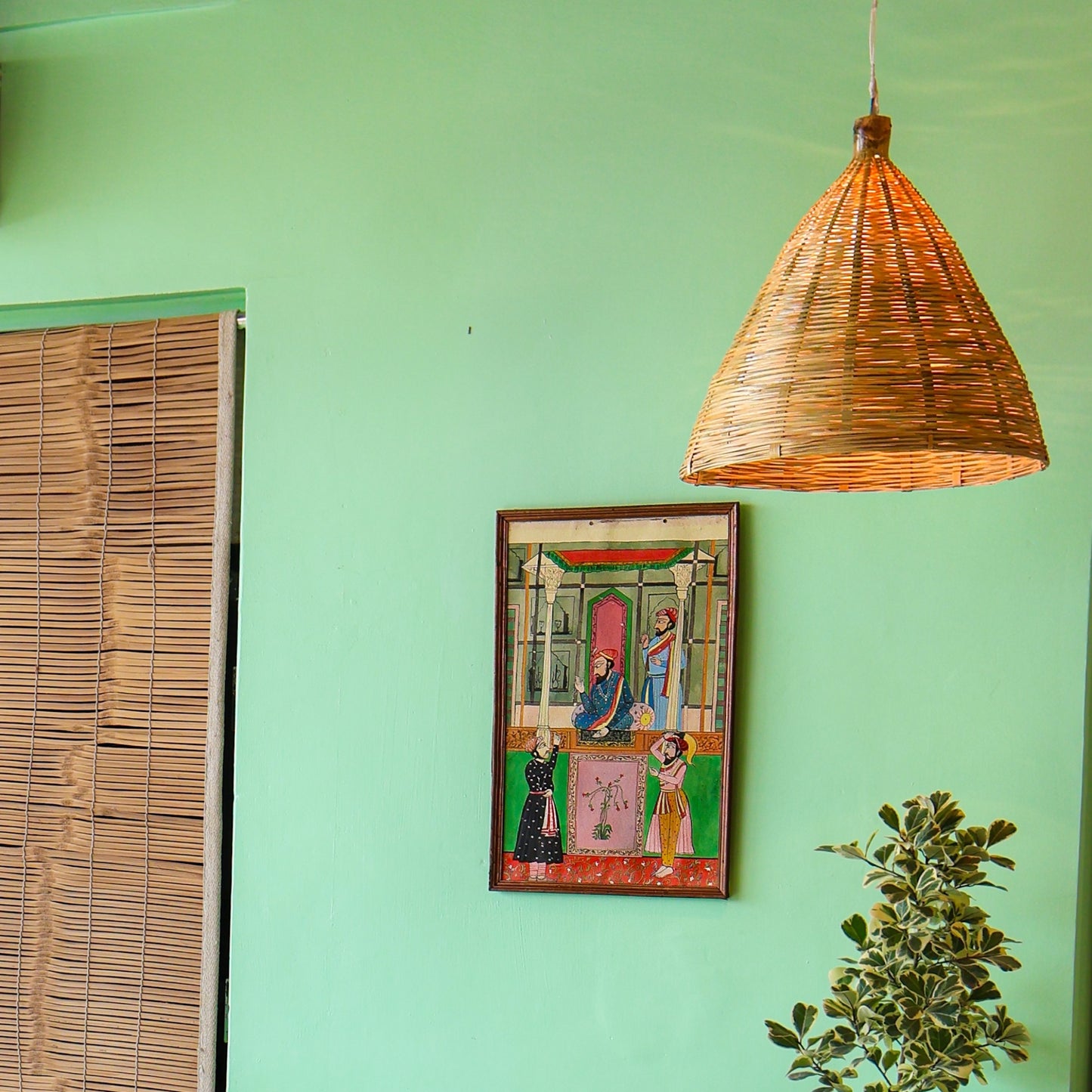 Jumbo Conical Hanging Bamboo Lamp