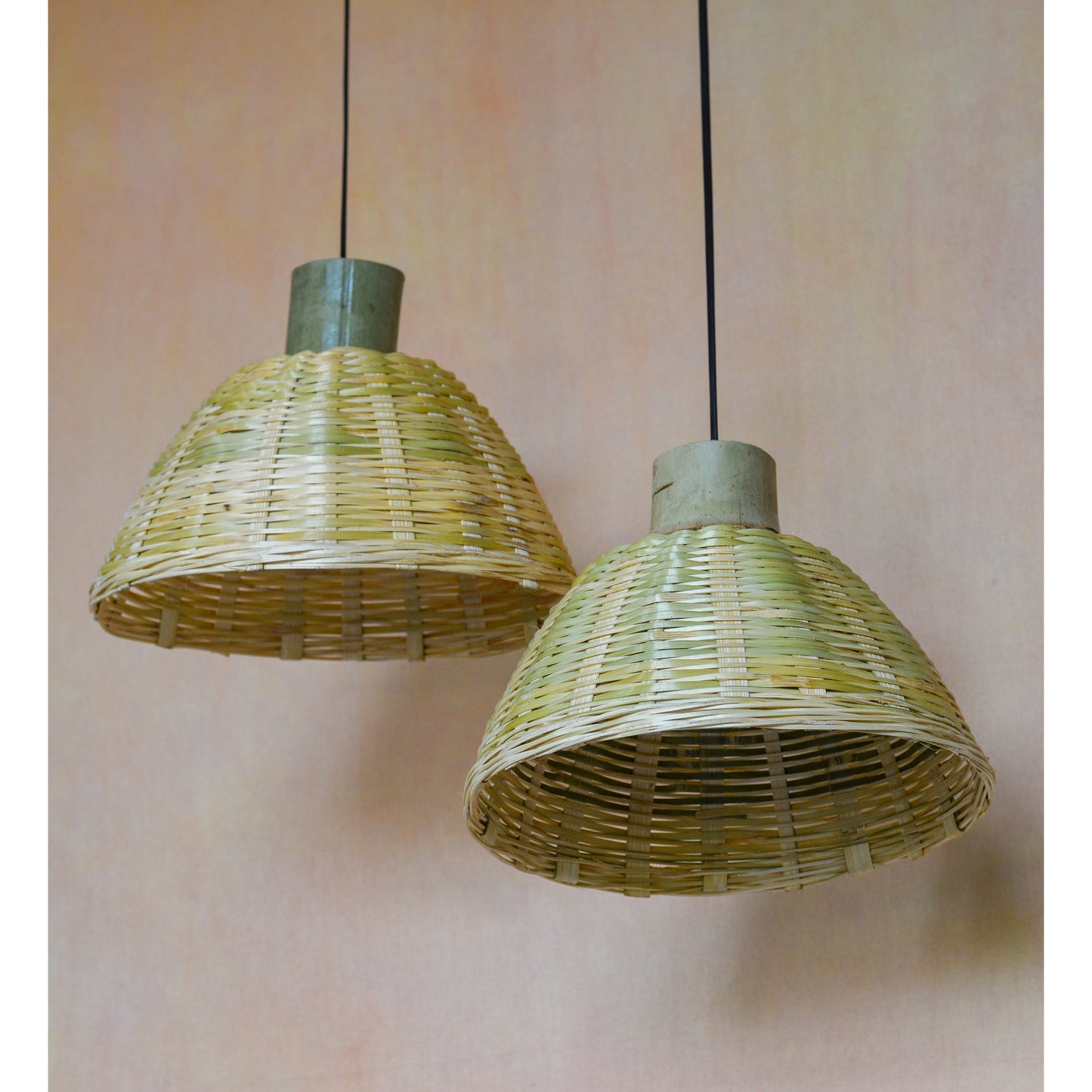 Dome Bamboo Hanging Light (Set of 2)