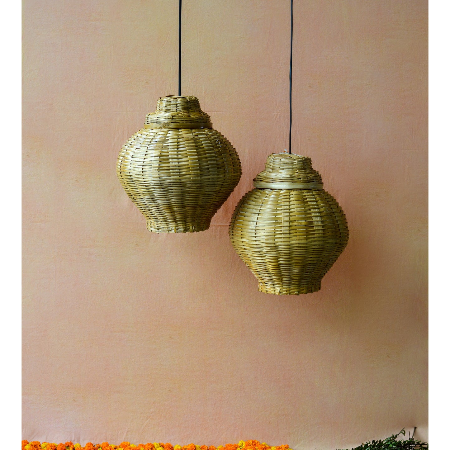 Spherical Hanging Bamboo Lamp( Design 2)
