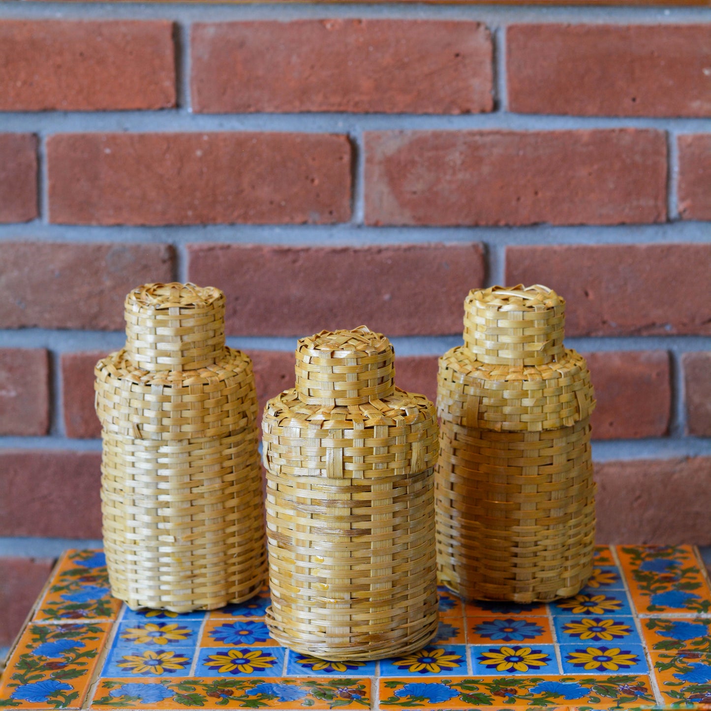 Handcrafted Storage Jar with Lid (Pack of 6, 600 ML Capacity)