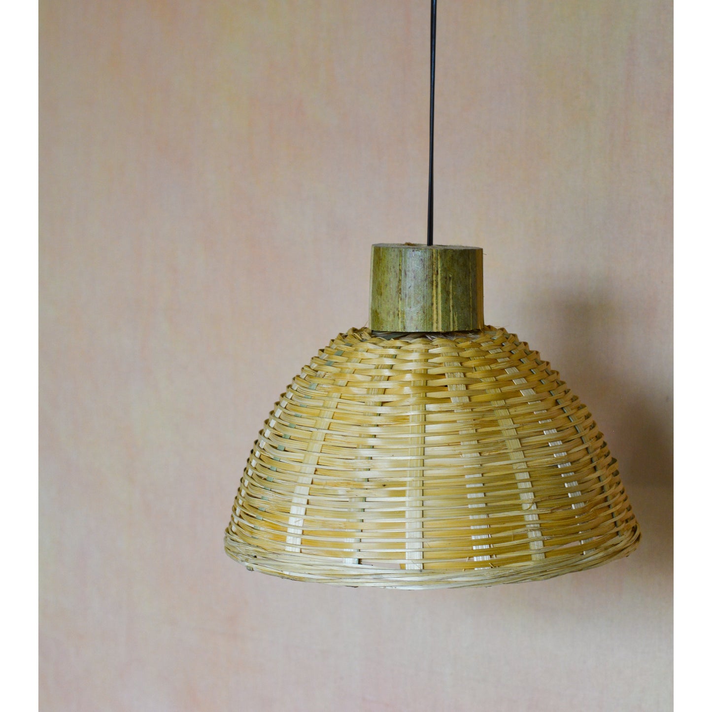 Dome-Shaped Bamboo Hanging Light
