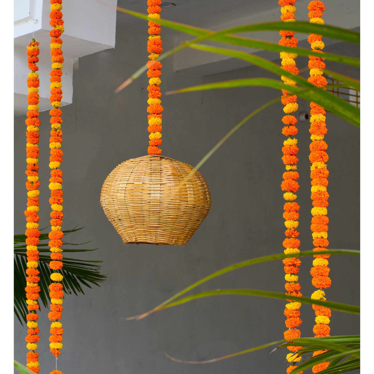 Spherical Hanging Bamboo Lamp (Design 1)