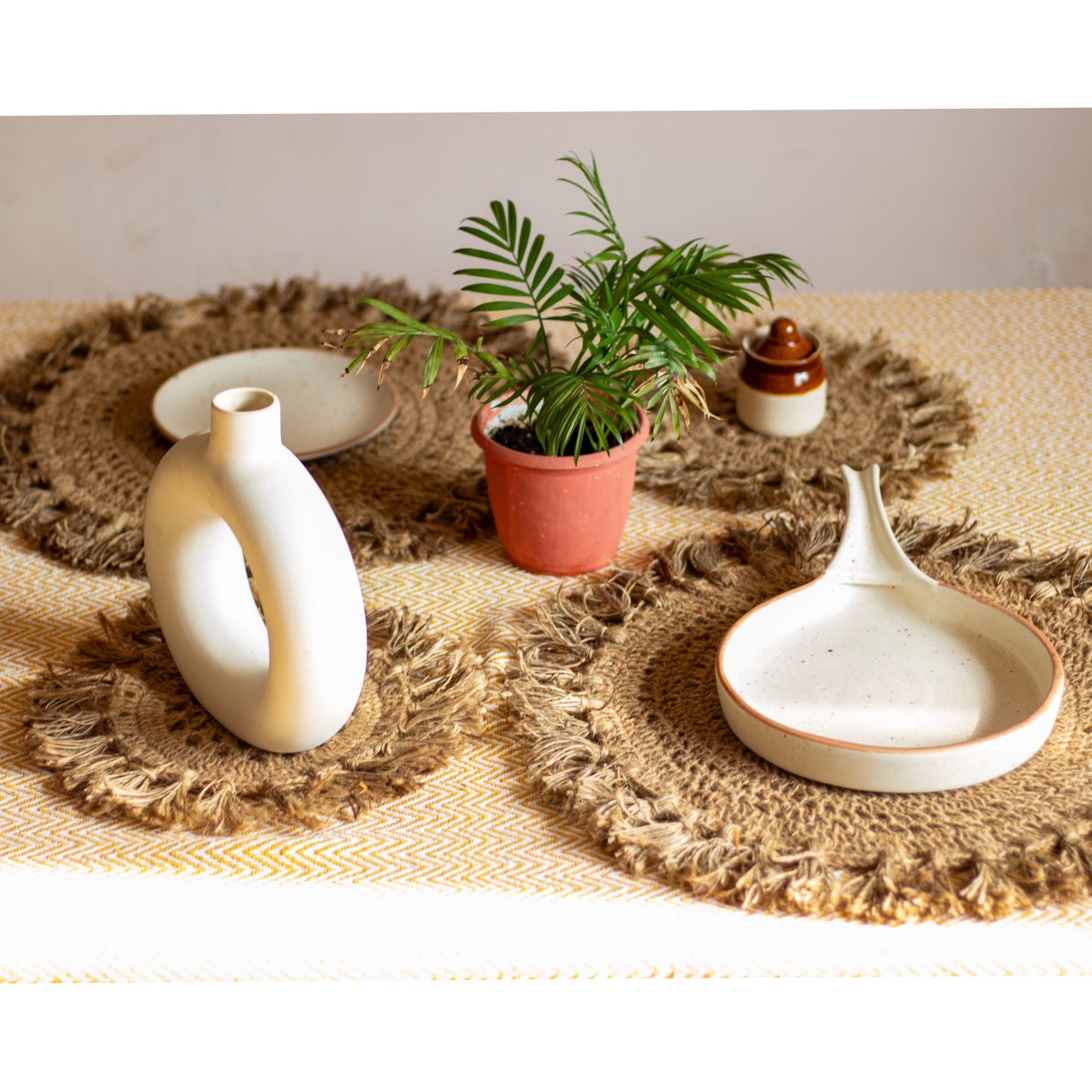 Jute Crochet Table Mat (Combo, Set of 4)