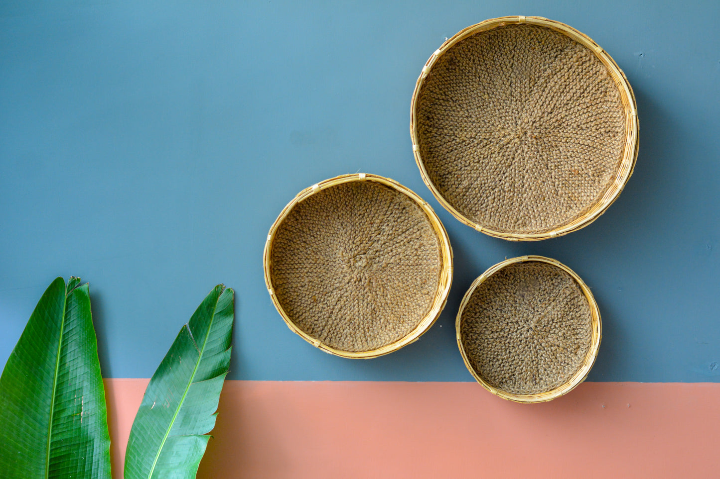 Gerua Terracotta Mask With Jute Liner Basket