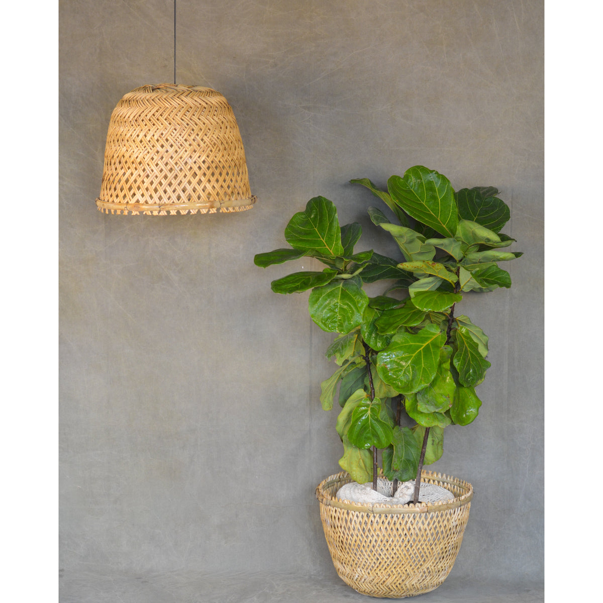 Bohemian Bell-Shaped Handmade Bamboo Pendant Light | Pendant Light for Home, Cafe, Resort Decoration | Decorative Sustainable Cane Lampshade (Diameter 45 CM, Height 40 CM)