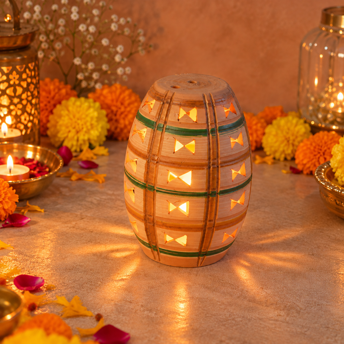 Terracotta Lantern Lamp for Diwali Decoration