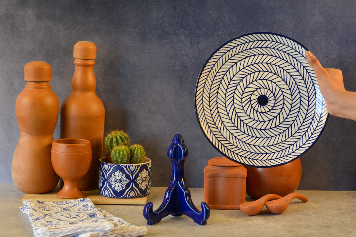 Ceramic Decorative Plate with Stand | Tabletop Display Plate for Home Décor-10 inch Plate