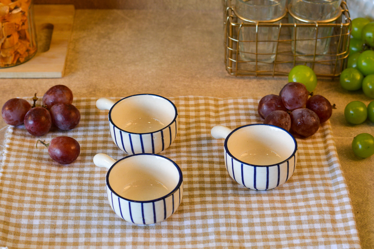Ceramic Dip Bowls with handle for Chutney, Sauce, Condiment & Pickle