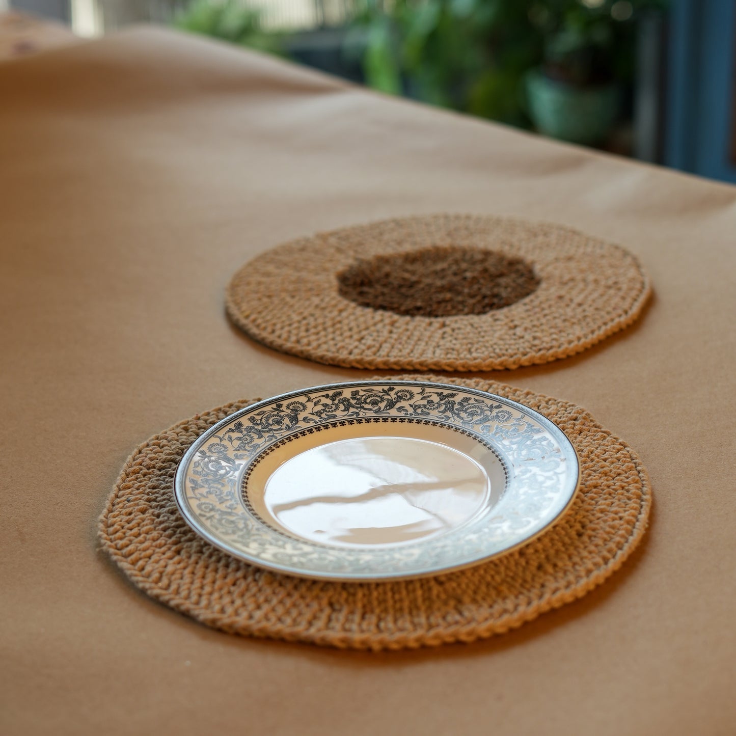 Cotton & Jute Table Mat ( Small, Set of 4 )