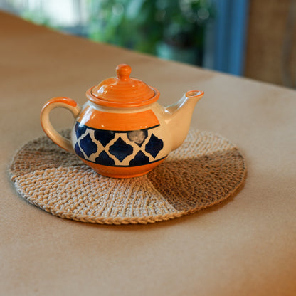 Round Jute-Cotton Thread Placemat ( Small, Pack of 4 )