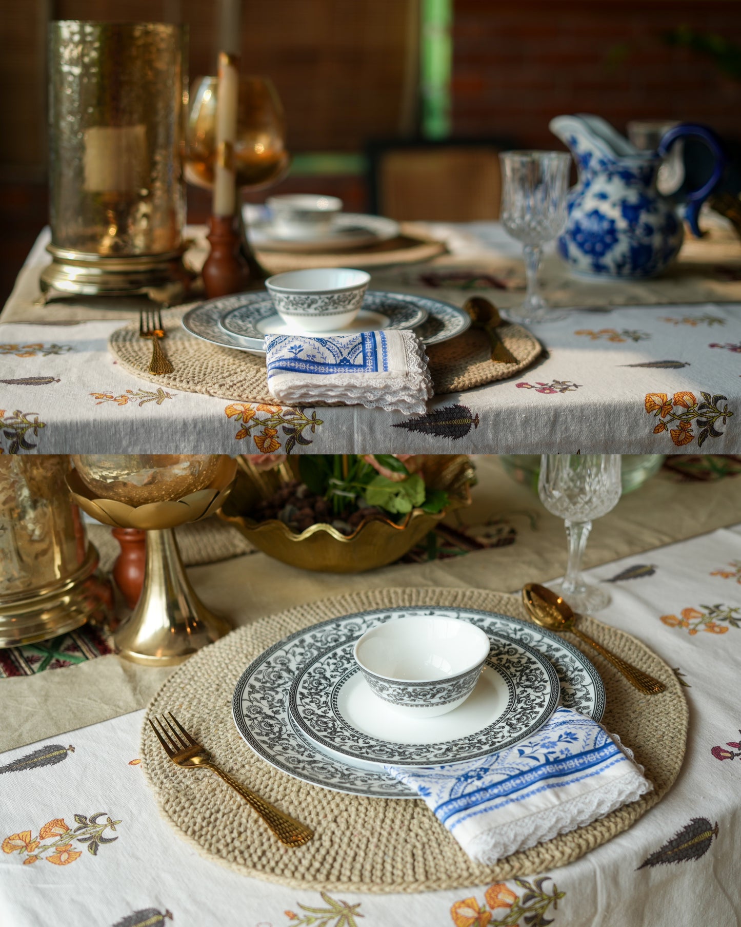 Cotton & Jute Table Mat ( Large, Set of 4 )