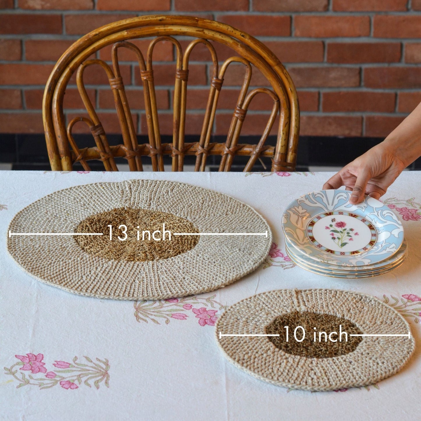 Cotton & Jute Table Mat ( Combo Pack of 4 )