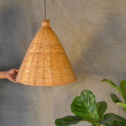 Conical Bamboo Hanging Pendant Lamp