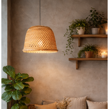 Bell Shaped Bamboo Hanging Light