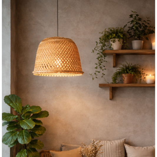 Bell Shaped Bamboo Hanging Light