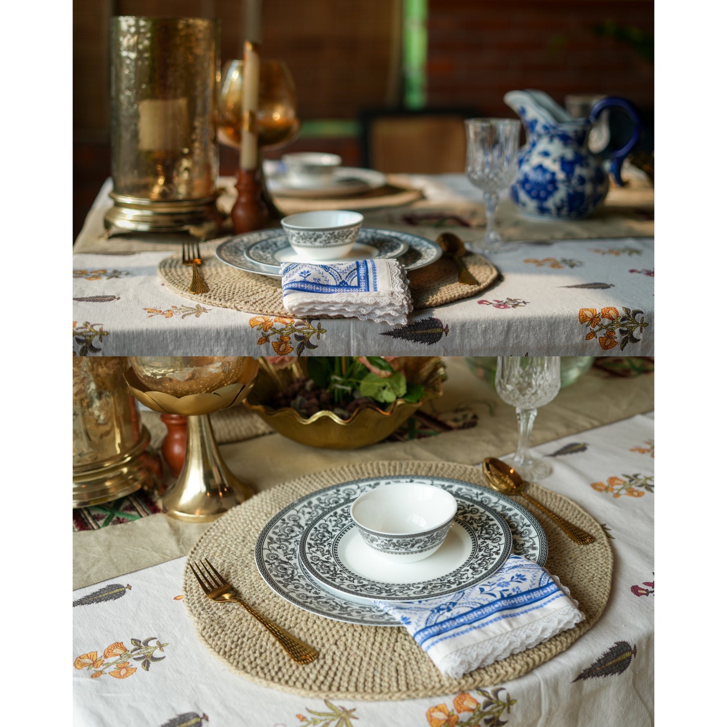 Cotton & Jute Table Mat ( Combo Pack of 4 )