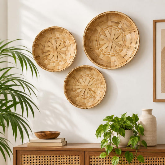 Bamboo Plate Home Decor (Set of 3, Design 2)