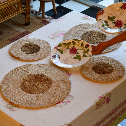 Cotton & Jute Table Mat ( Combo Pack of 4 )