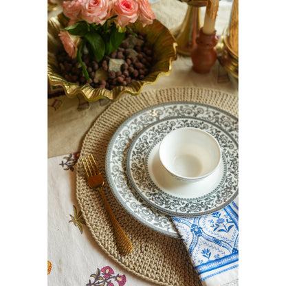 Cotton & Jute Table Mat ( Large, Set of 4 )