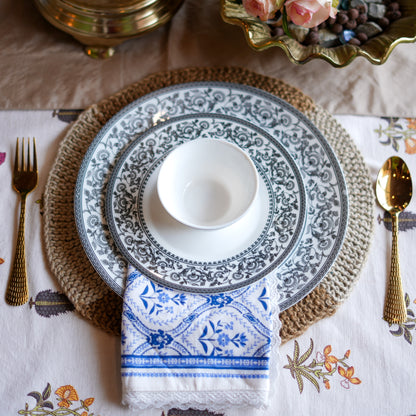 Round Jute-Cotton Thread Placemat ( Large, Single Piece )