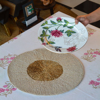 Cotton & Jute Table Mat ( Large, Set of 2)