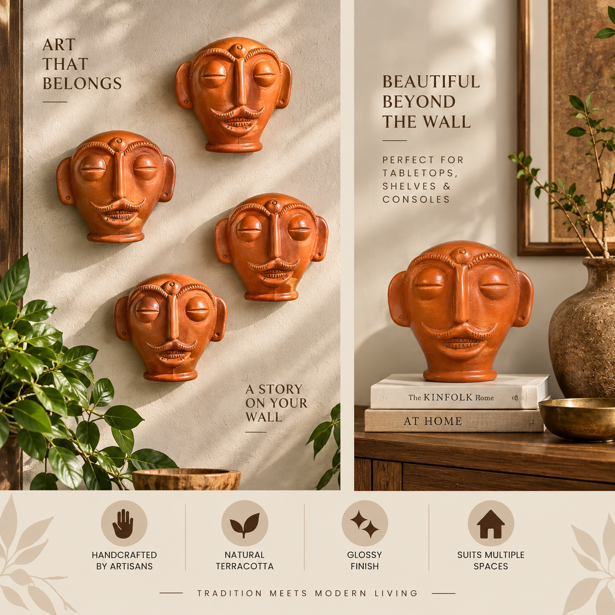 HasaMukh Tribal Head | Glossy Finish