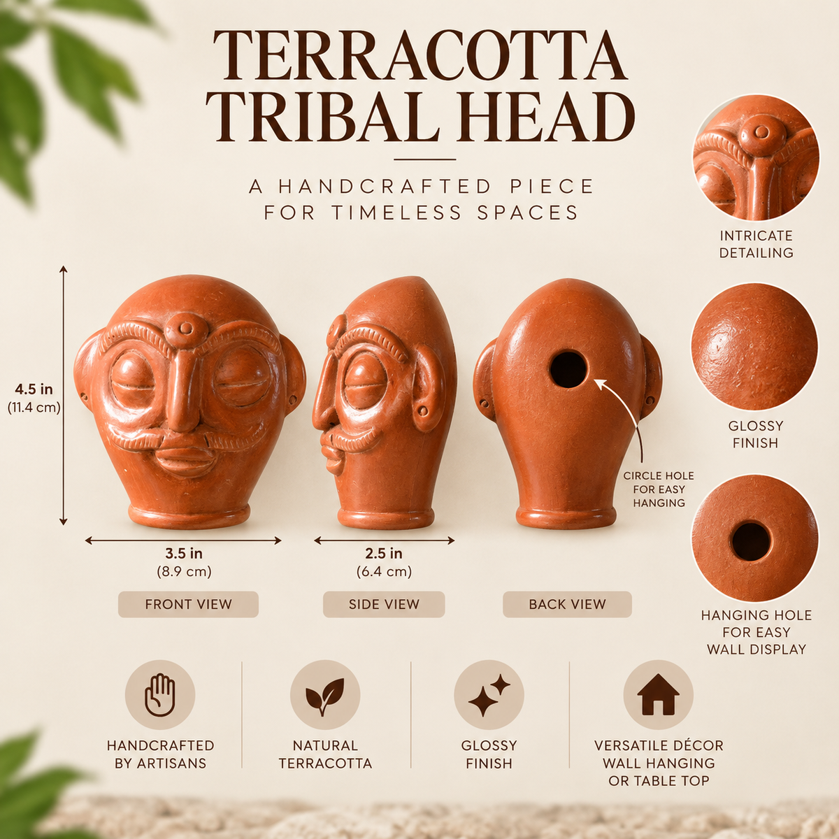 VeerMukh Tribal Head | Glossy Finish