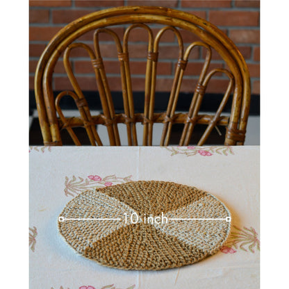 Round Jute-Cotton Thread Placemat ( Small, Pack of 4 )