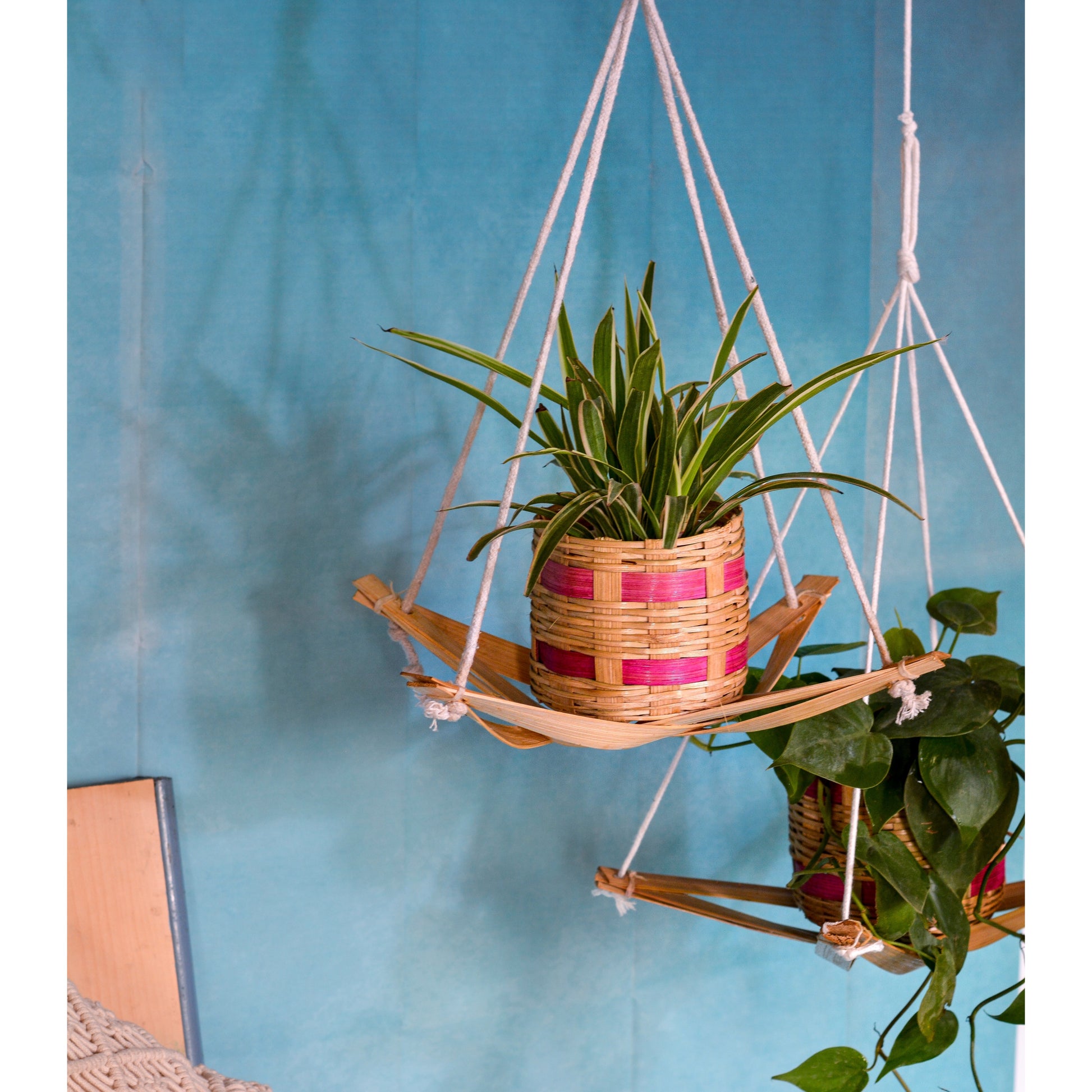 bamboo planter hanging Balcony Hanging Bamboo Planter (Large) – CreateYourTaste