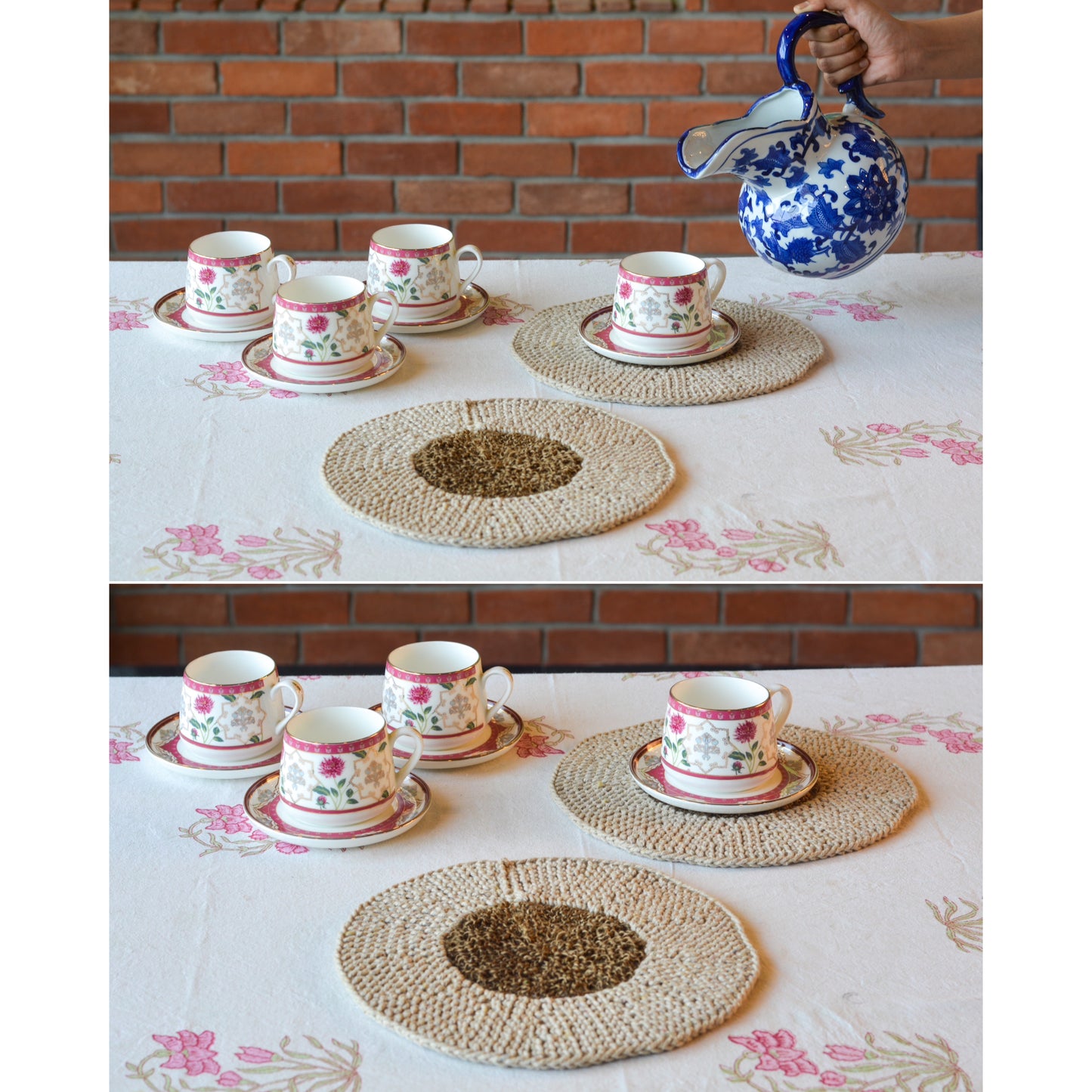 Cotton & Jute Table Mat ( Small, Set of 4 )