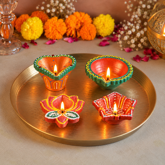 Diyas for Diwali Home Decor, Combo Pack of 4 & 8