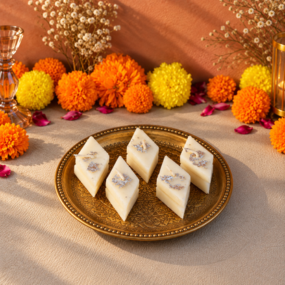 Barfi Shaped Unscented Wax Candles for Diwali