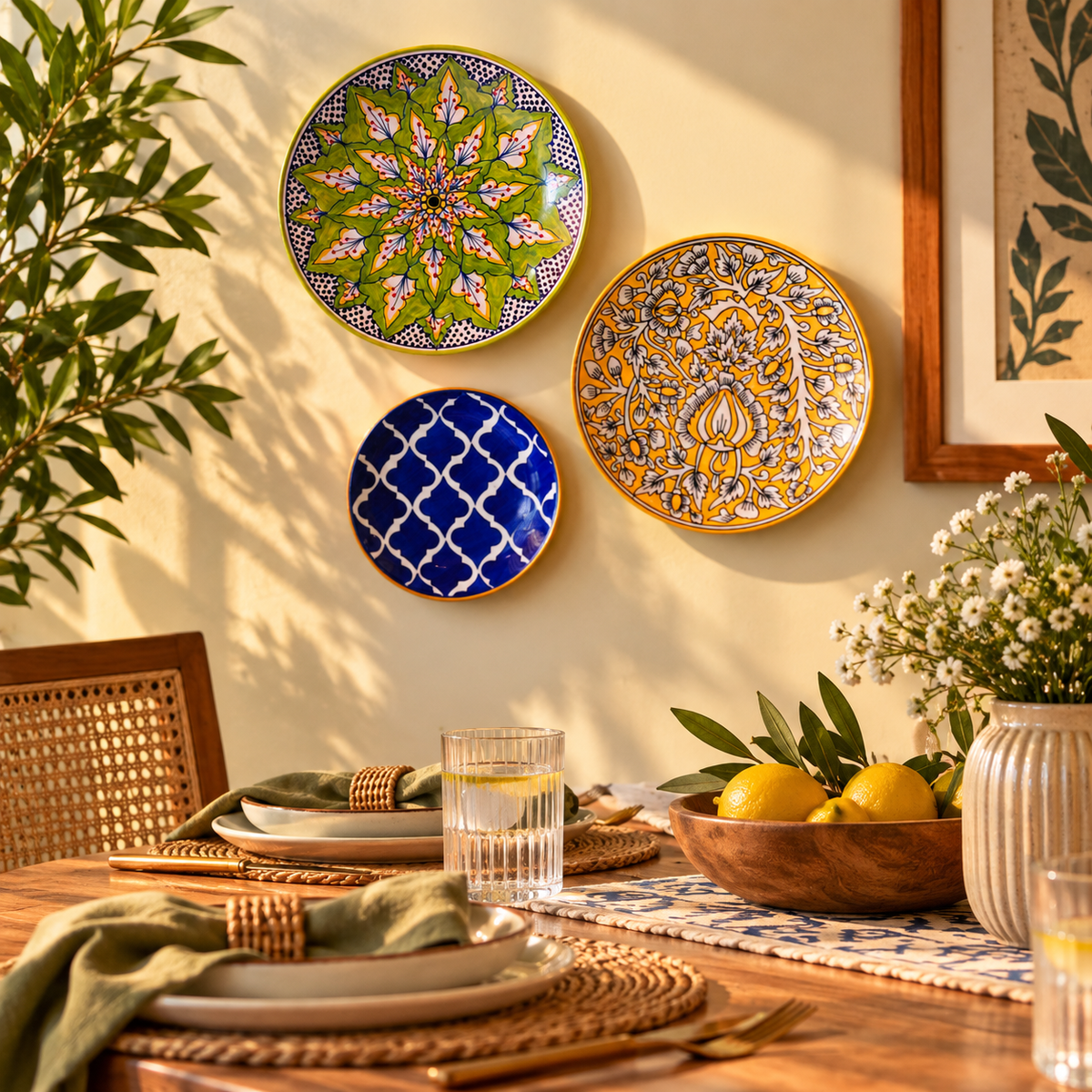 Ceramic Wall Hanging Plates  | Decorative Wall Plates Set of 3