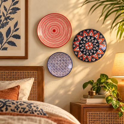 Ceramic Wall Hanging Plates  | Decorative Wall Plates Set of 3