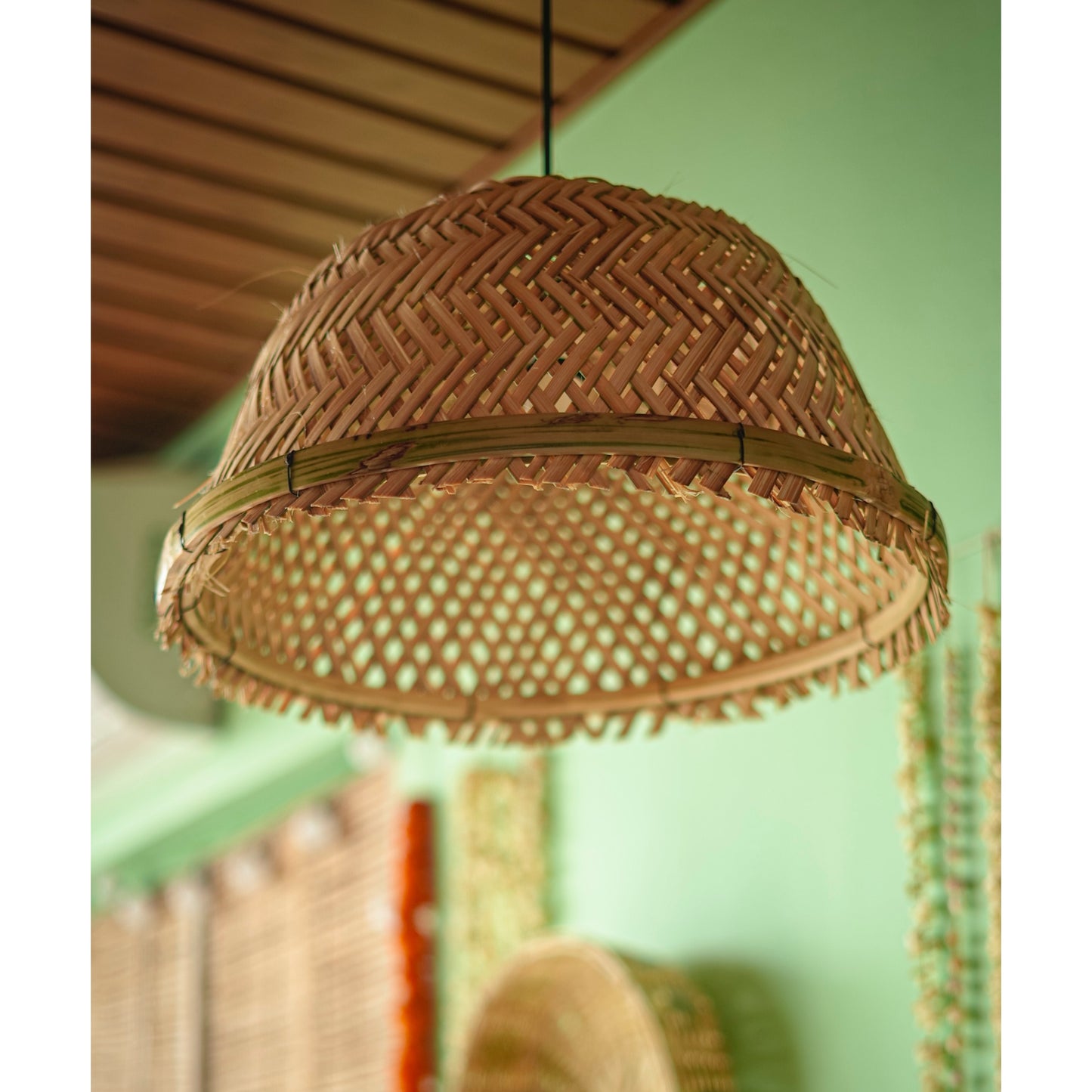 Hanging Bamboo Boho Lamp