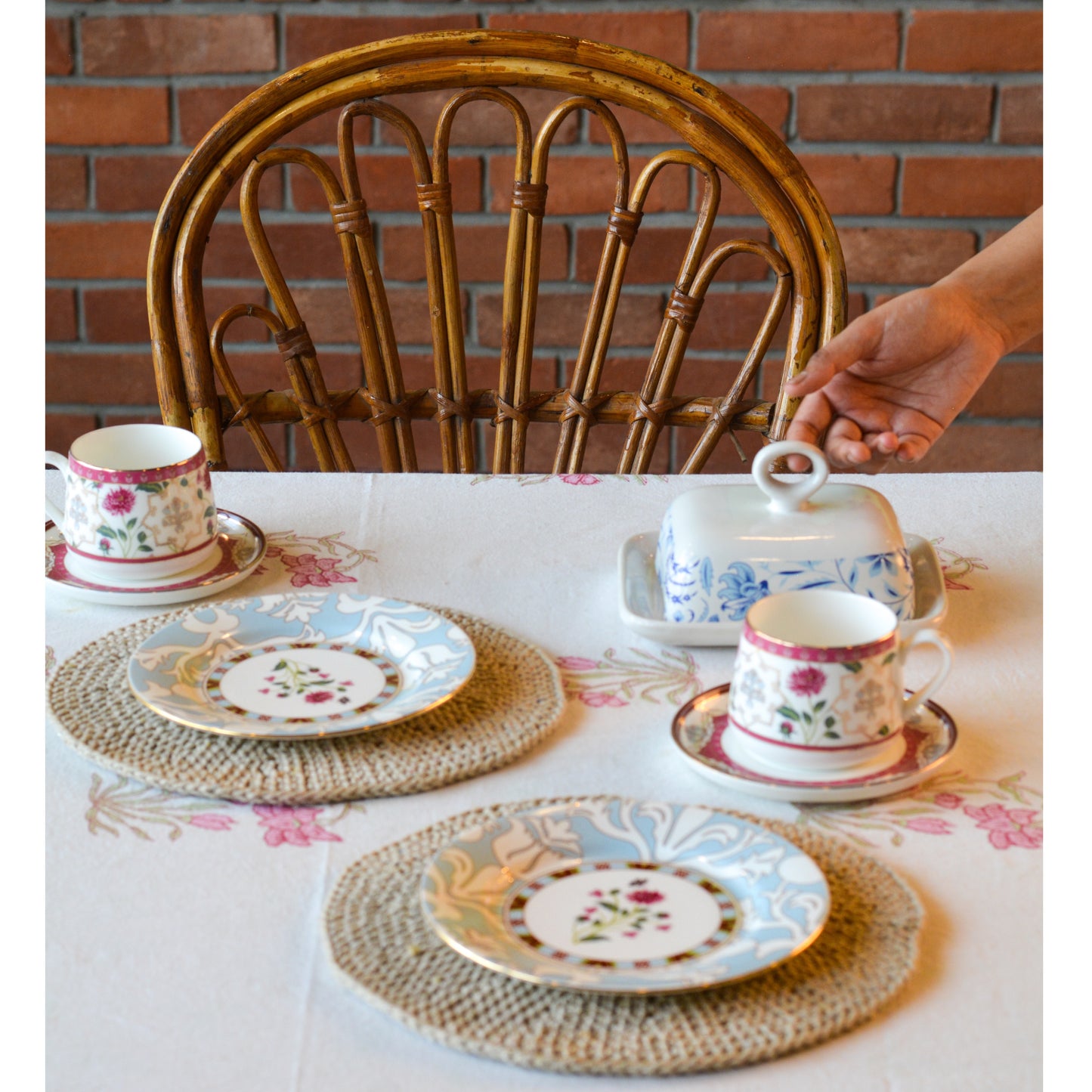 Cotton & Jute Table Mat ( Small, Set of 2 )