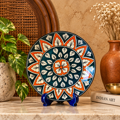 Ceramic Decorative Plate with Stand | Tabletop Display Plate for Home Décor-10 inch Plate
