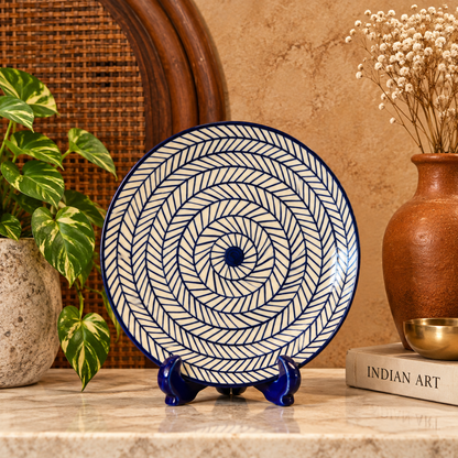 Ceramic Decorative Plate with Stand | Tabletop Display Plate for Home Décor-10 inch Plate
