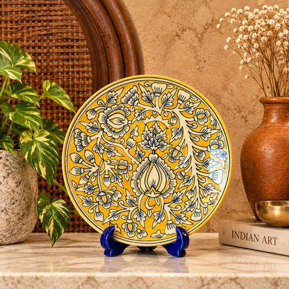 Ceramic Decorative Plate with Stand | Tabletop Display Plate for Home Décor-10 inch Plate