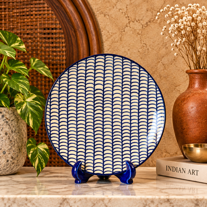 Ceramic Decorative Plate with Stand | Tabletop Display Plate for Home Décor-10 inch Plate