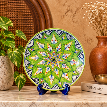 Ceramic Decorative Plate with Stand | Tabletop Display Plate for Home Décor-10 inch Plate