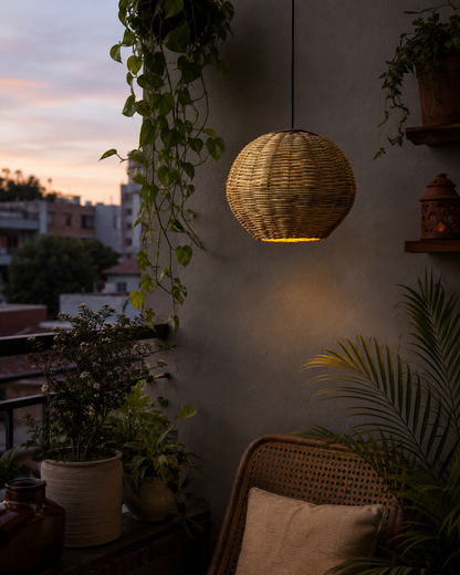 Spherical Hanging Bamboo Lamp (Design 1)