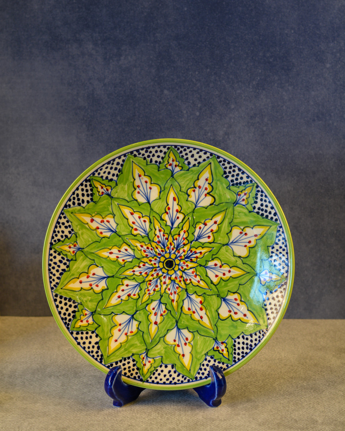 Ceramic Decorative Plate with Stand | Tabletop Display Plate for Home Décor-10 inch Plate